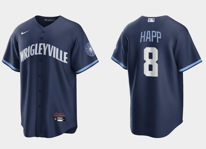 Men's Chicago Cubs #8 Ian Happ Navy City Connect Cool Base Stitched Baseball Jersey Men's Chicago Cubs #8 Ian Happ Navy City Connect Cool Base Stitched Baseball Jersey